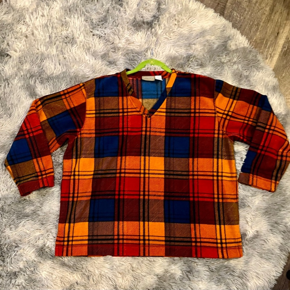 Plaid V-Neck Sweater